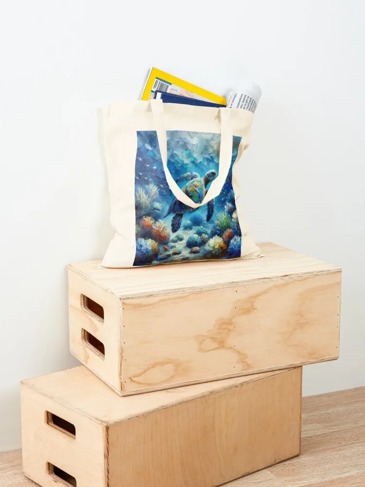 الذهاب إلى الهواء - حقيبة السباحة على شكل سلحفاة بحرية حقيبة قماش حقيبة نسائية فاخرة من القماش صديقة للبيئة قابلة للطي