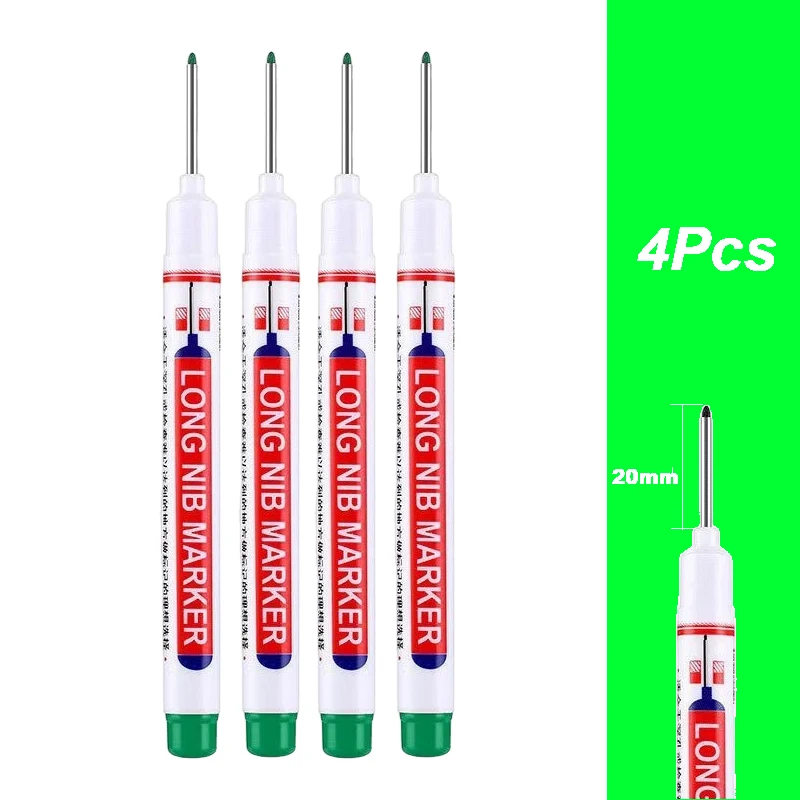 4–100 Stück, 2 cm, wasserdicht, langer Kopf, Tiefloch-Markierungsstift für Metall, Schreiner, Rot/Schwarz/Blau/Grün/Weiß, Holzbearbeitungswerkzeuge