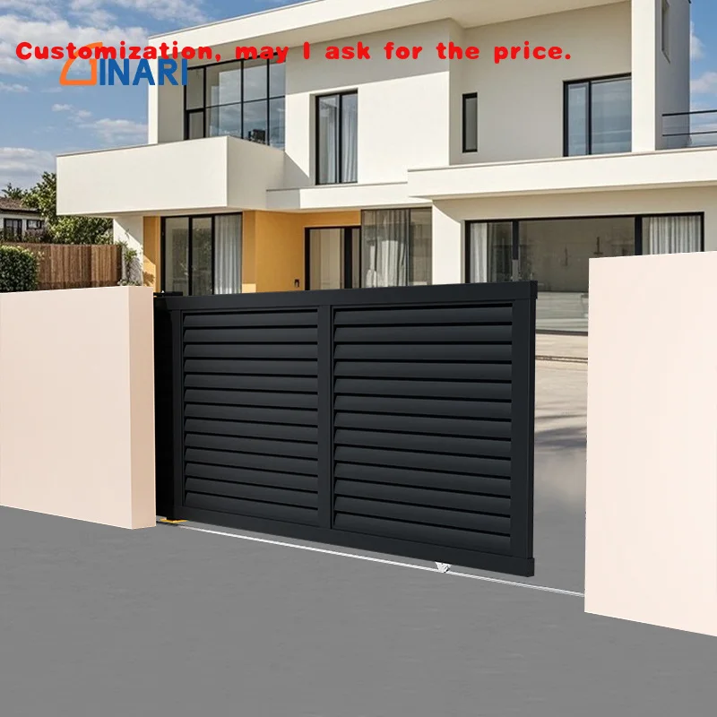 

custom.Garden Fence Aluminium Entrance Retractable Automatic Gate Courtyard Sliding Home