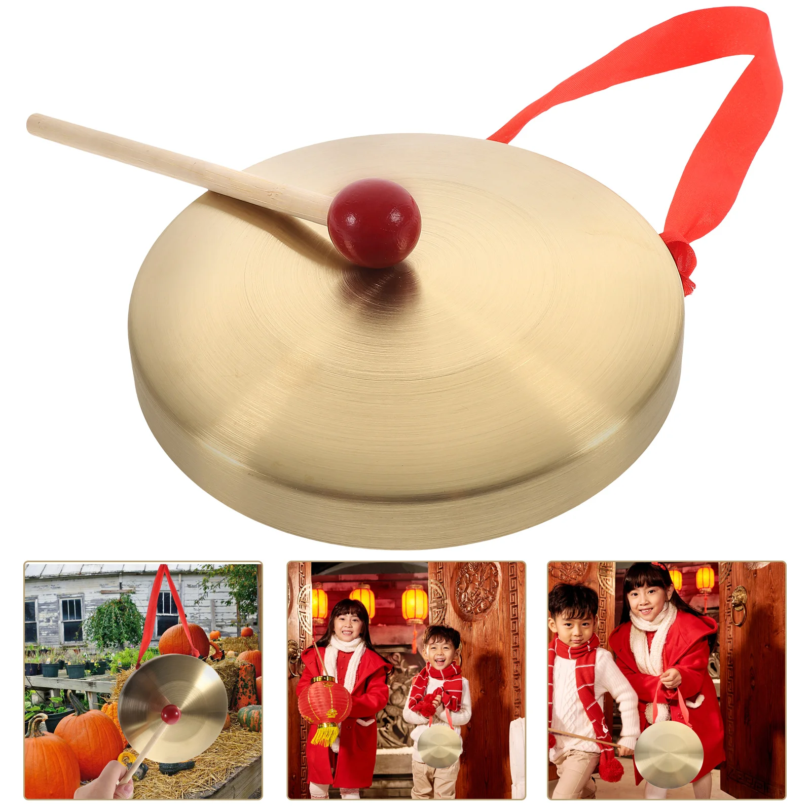 

15 5cm 6inch Copper Gong Durable H made Percussion Instrument Hammer Clear Sound Sturdy Material Hearing Training Creativity