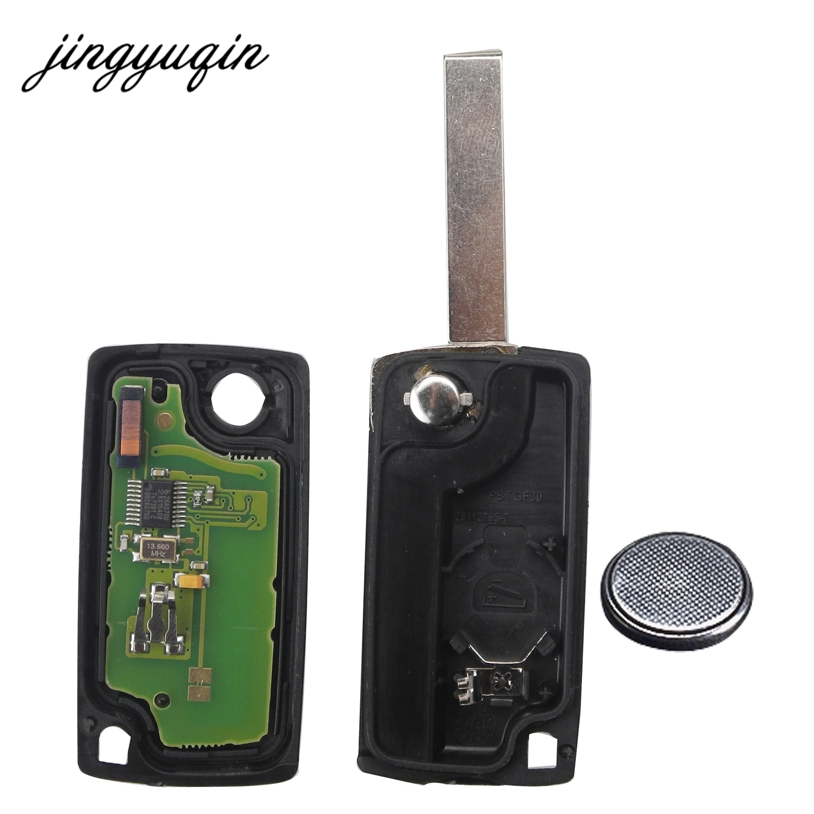 Jingyuqin Ce0536 HCA Pisau Dimodifikasi 2 Tombol Filp Lipat Remote Mobil Kunci Fob Casing Cangkang untuk Citroen C2 C4 C5 C6 C8 Xsara Picasso