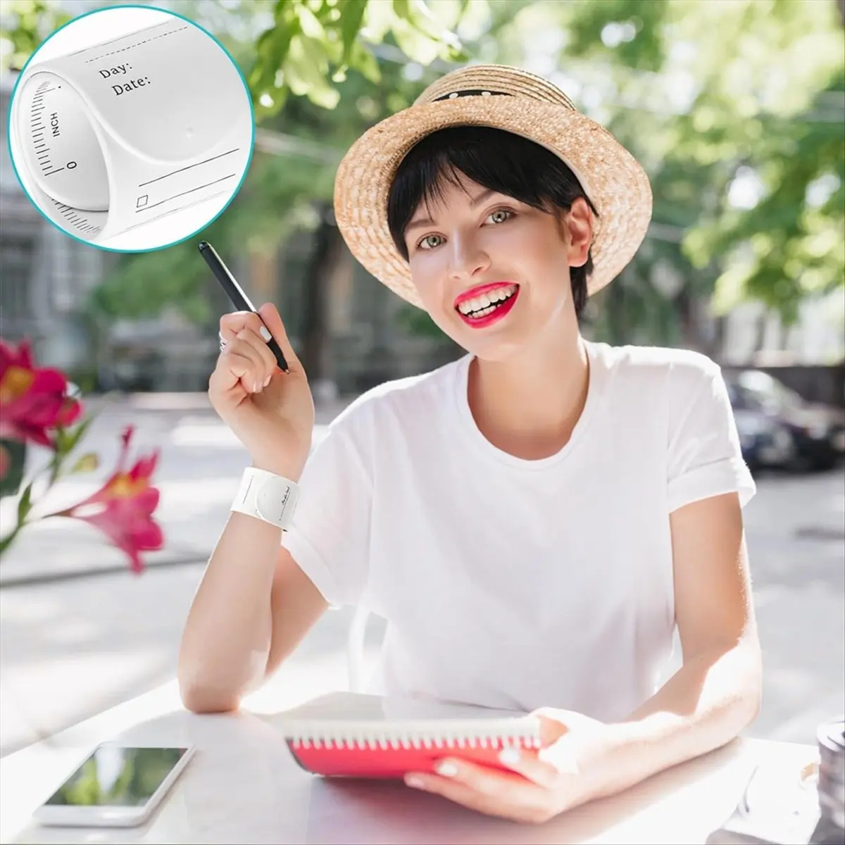 A24I 2 Pcs Reusable Silicone Memo Wrist Band, Waterproof Wearable Memo Wrist Band to Do List Wrist Band