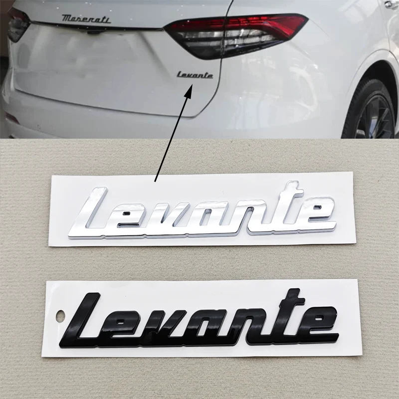

3D ABS Black Chrome Car Letters Logo Levante Sticker Body Rear Trunk Badge Fender Side Emblem Decals For Maserati Levante M161