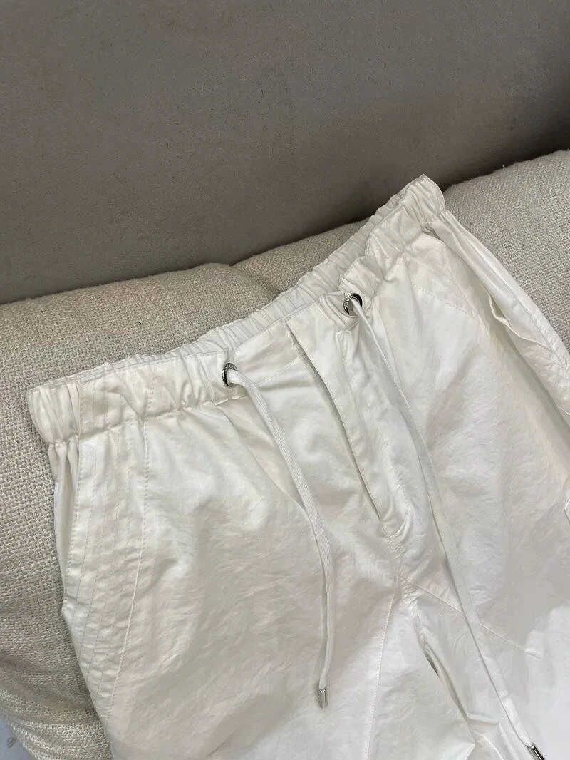 Creatieve bedrukte werkbroek met stringmanchetten voor mannen en vrouwen Hoge taille Rechte pijpen Sle Zomer Faion Casual broek