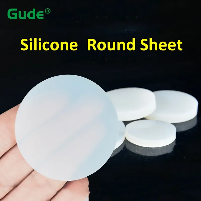 Round Silicone Rubber Sheet Seal Gasket White Solid Flat Pad Dia 5mm~150mm Thick 1/1.5/2/3/4/5/6/8/10mm