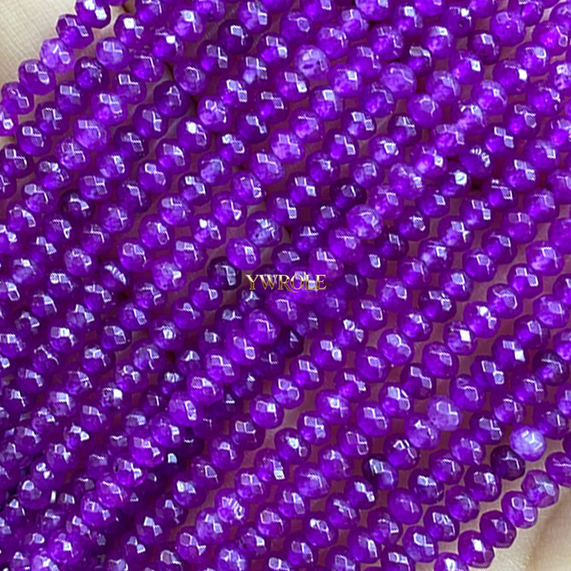 3x4mm Rondelle Faceted Natural Stone Chalcedony Tourmaline Color Loose Spacer Beads for Jewelry Making Diy Bracelet Accessories