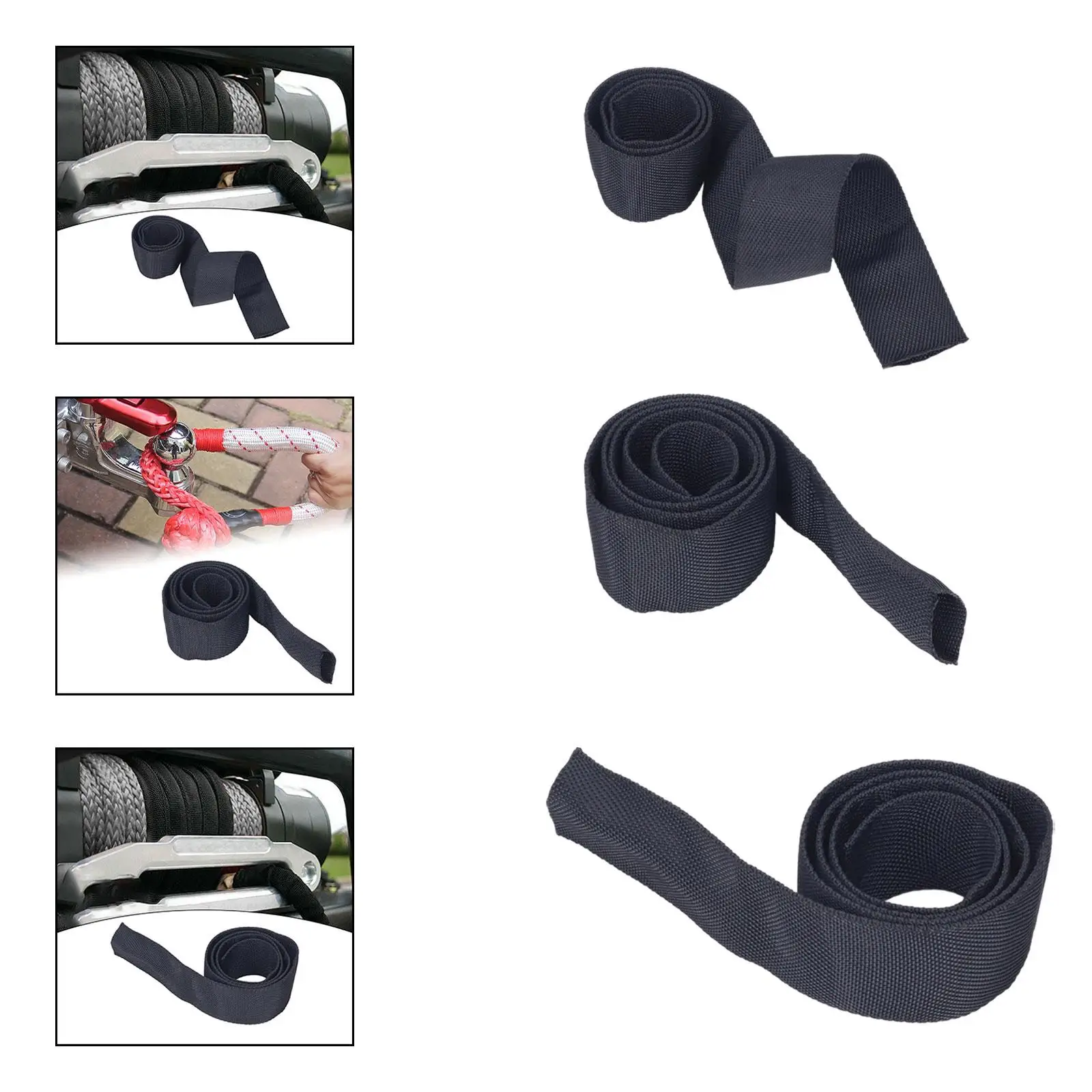 

Защитный рукав для троса лебедки, легкий, универсальный для океана, сельского хозяйства, сменный черный чехол, универсальные аксессуары из полиэстера