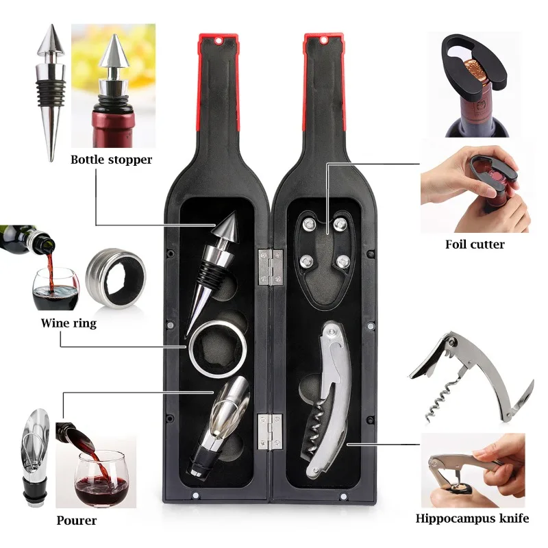 

5/3Pcs Red Wine Bottle Opener Set Stainless Steel Bottle Opener Multifunctional Red Wine Bottle Creative Opener Bar Accessories