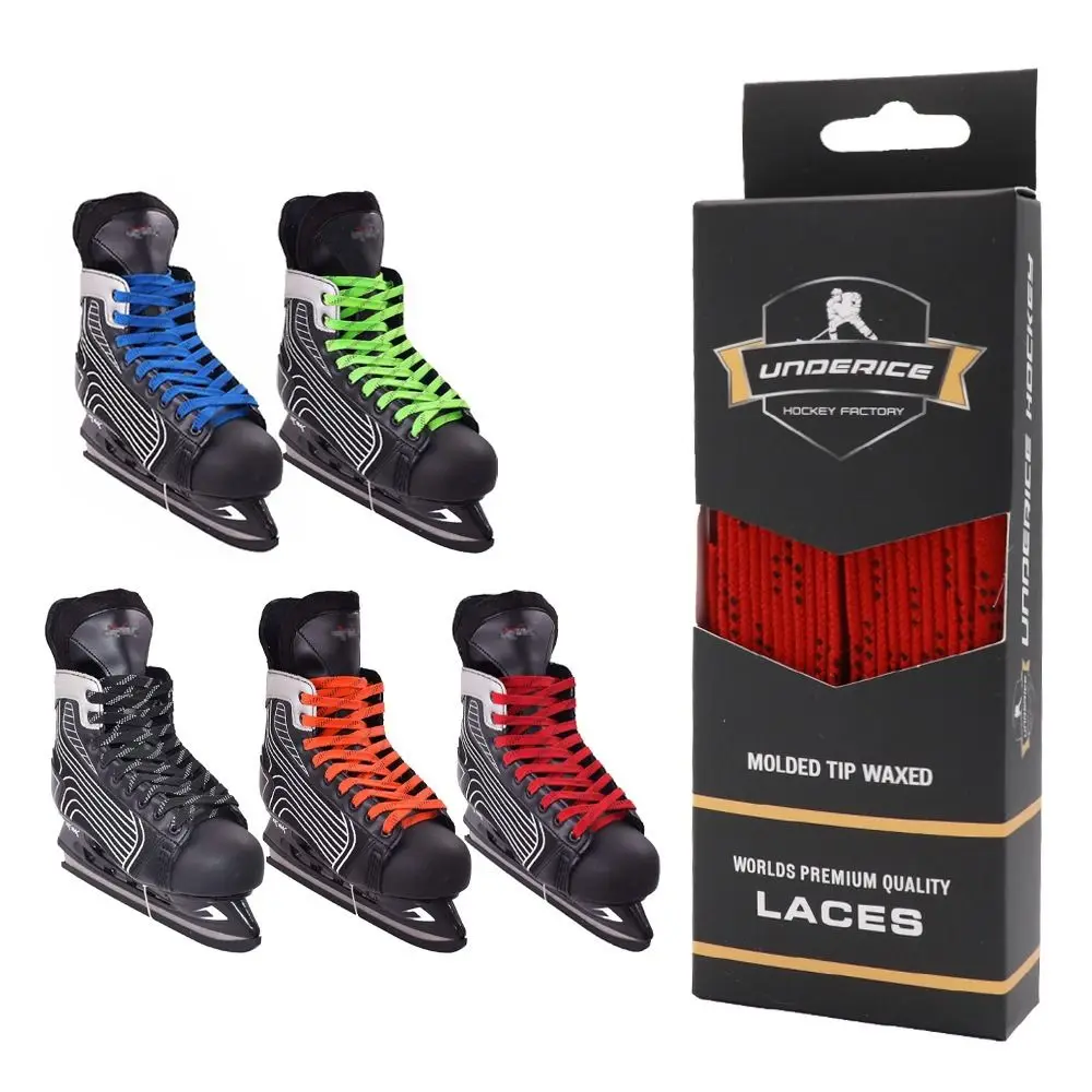 84/108inch Hockey Skate Laces Reinforced Waxed Tip Dual Layer Braid Hockey Laces Durable Skate Shoe Laces Ice Hockey
