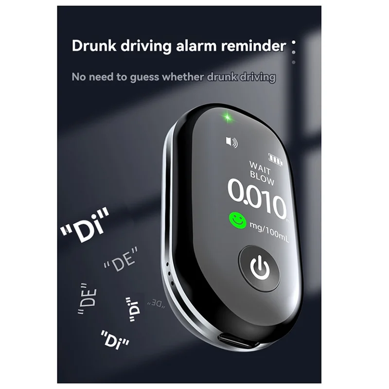 Highly Accurate Alcohol Detector Rechargeable Long-Lasting Breathalyzer G1 Multi-Language Tester-A22R