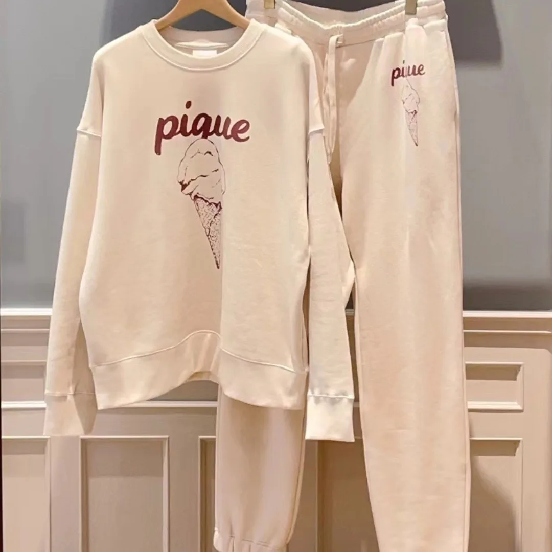 Japan Style Cotton Pique Ice cream Thick Knitted Sweatshirts Room Wear