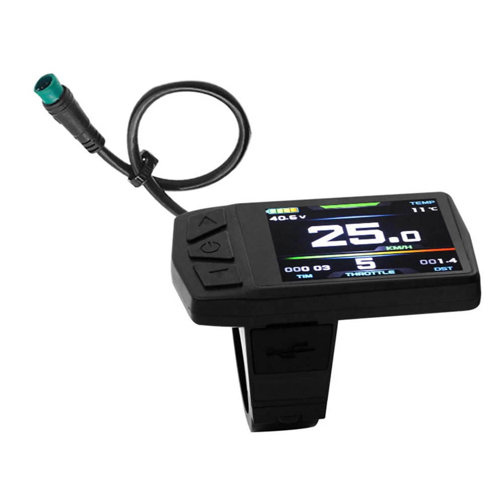 For Electric Bikes Ebike Display Meter Ebike LCD Display Black Color Voltage 24V/36V/48V Waterproof Connector Weight 66g