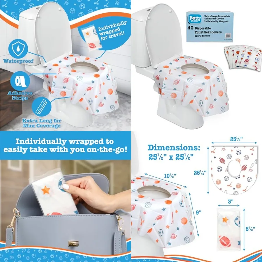 

Disposable Toilet Seat Covers for Adults 40 Pack Protect from Public Toilet Germs During Potty Training Travel Gym Use and More