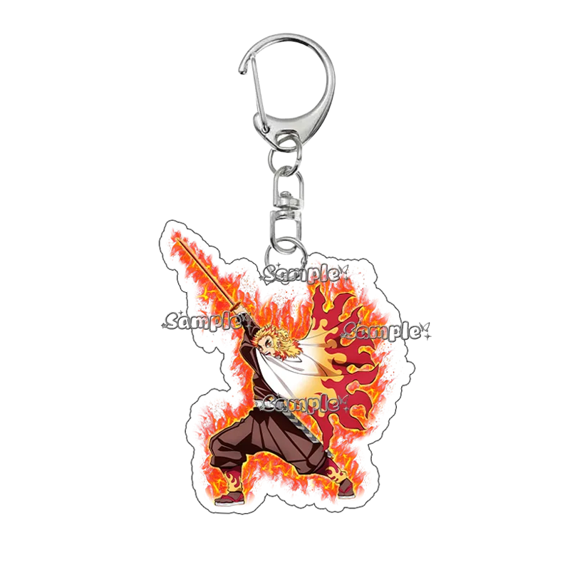 Anime Zenitsu Rengoku Keychain Acrylic Accessory