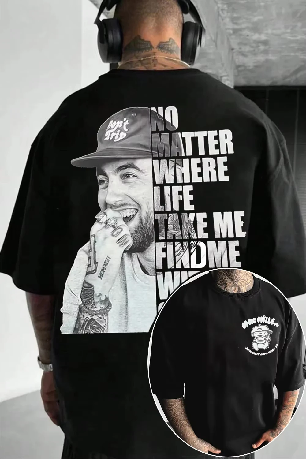 Vintage 2026 Mac Miller Graphic Print T-shirt Unisex Round Neck Loose Summer Short Sleeve Casual Streetwear Tops
