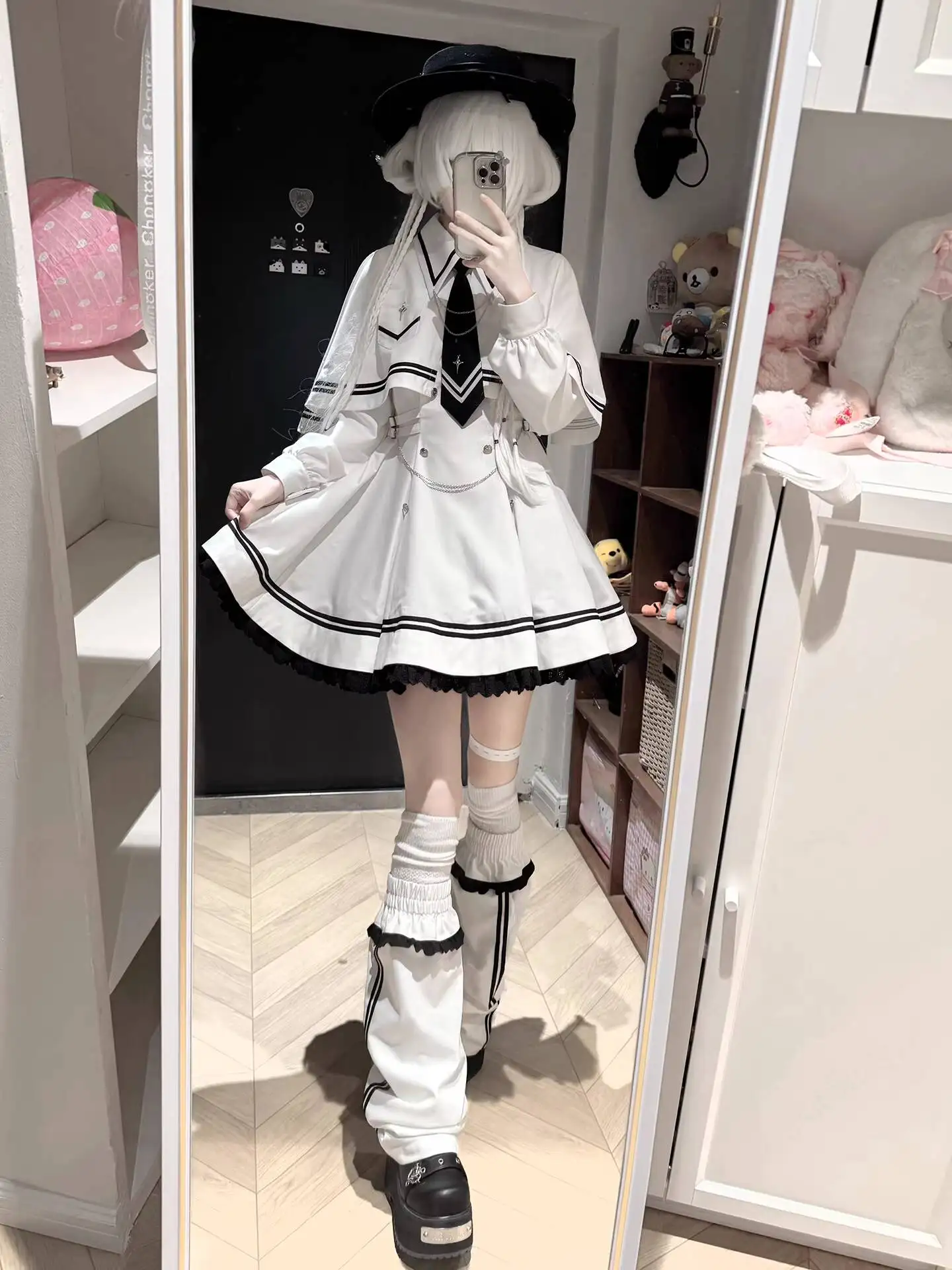 

New Energetic Stellar Spikes Dress Four-piece Set Sweet And Cool Style Sailor Suit Lolita Style Skirt Cloak Leg Warmer