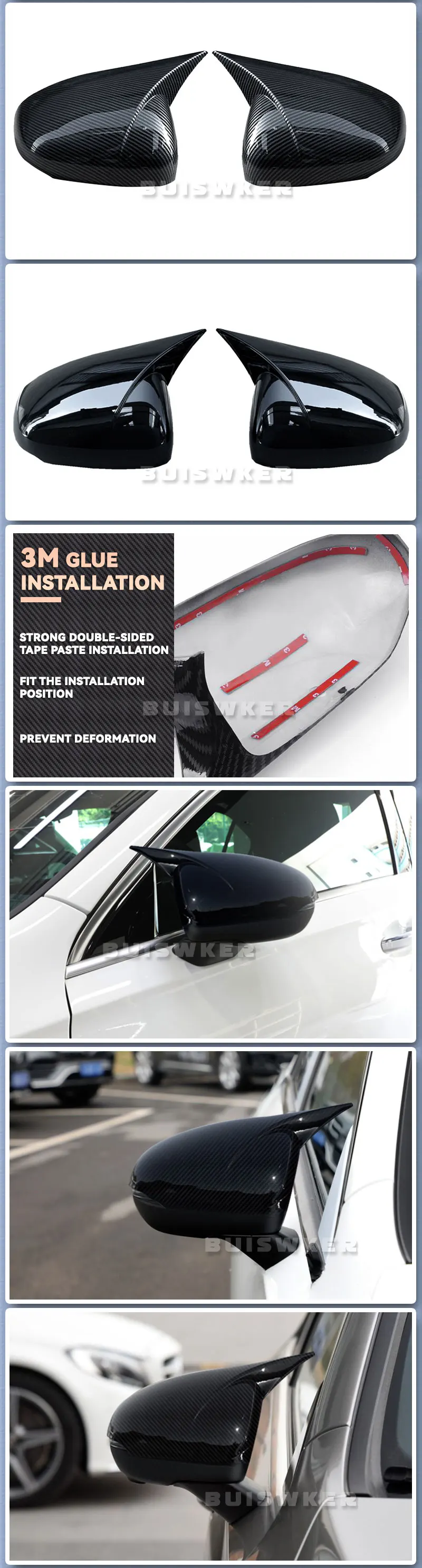 thumbnail image 2 of Carbon Look Mirror Covers For Mercedes A-Class W176 (2013-18) – A180, A200, A220, A250, AMG – Left & Right 2 of 3