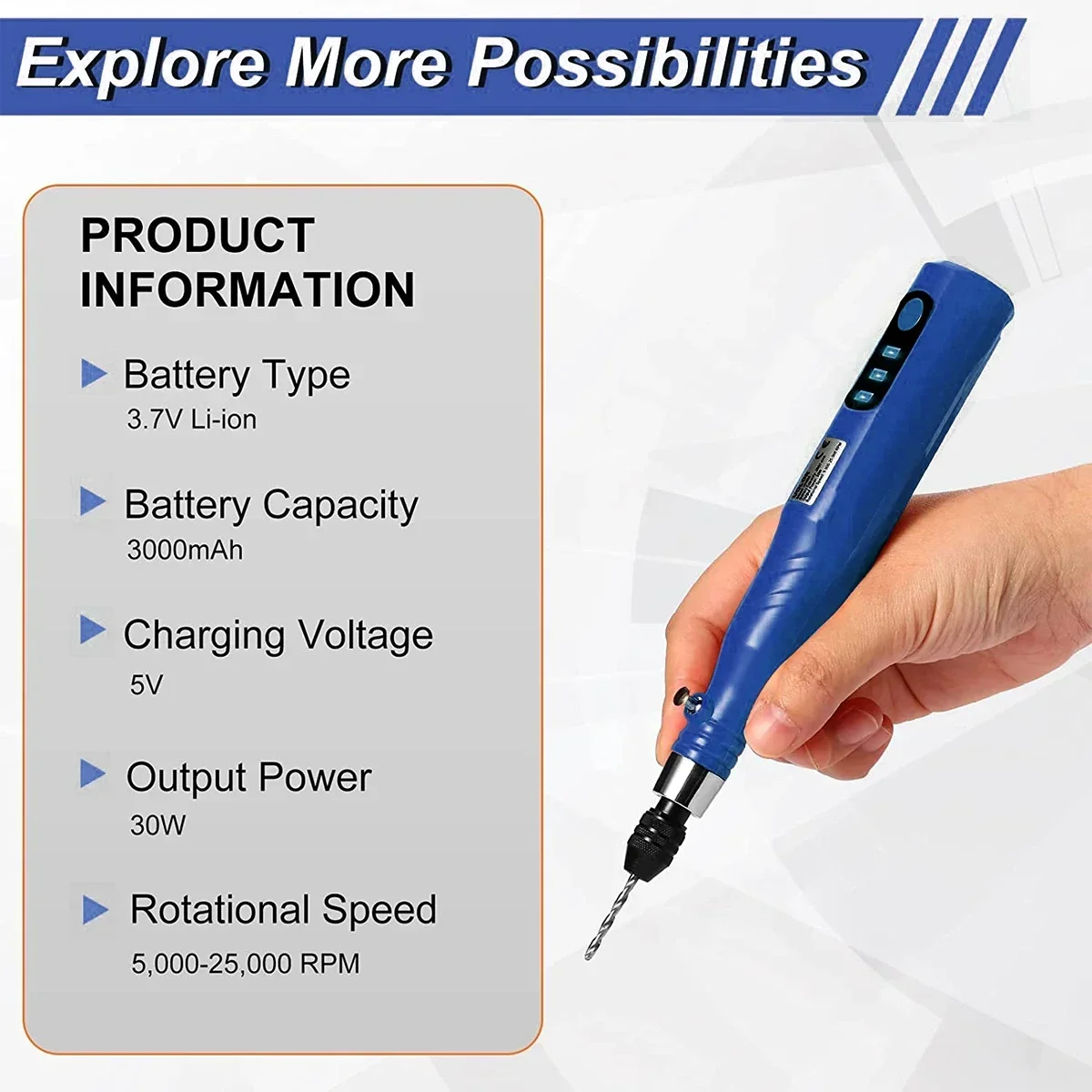 Mini Electric Drill Pen Cordless Rotary Tool USB Rechargeable 2000mAh Engraving Pen Wireless Etching Drill Grinding Accessories