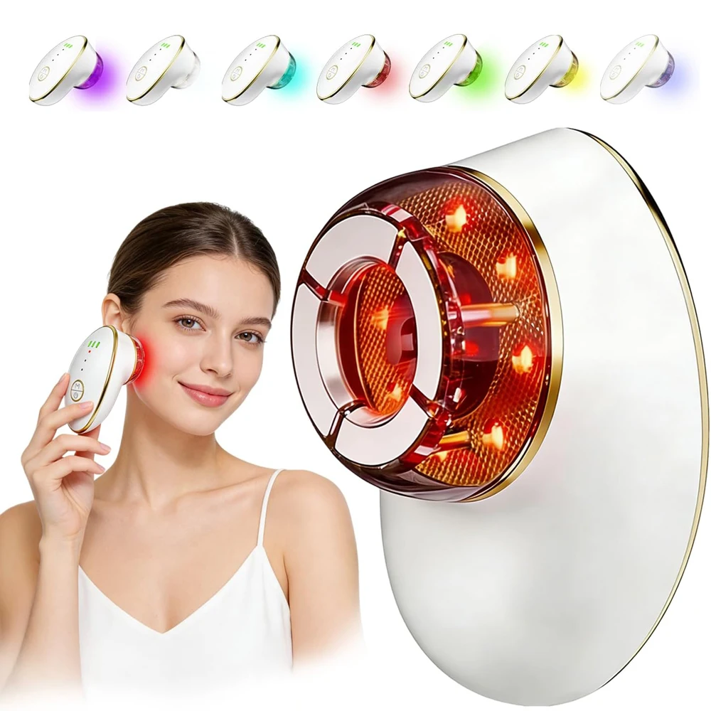 7 Color LED Face Lifting Machine Lymphatic Drainage Massager Microcurrent Facial Device with 3 Level Suction for Skin Tightening