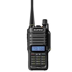 Baofeng-UV-9R Plus Walkie Talkie, impermeável, 8W, UHF, VHF, Dual Band, Ham CB Radio