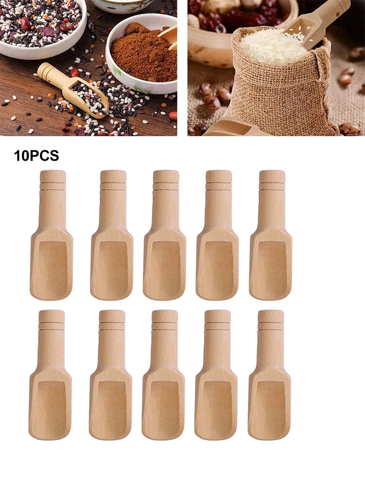 10 Stück Holz löffel Kaffee Tee Schaufeln Mini Süßigkeiten Bad Salz Gewürze Aromen Löffel Manualidaden Cucharas antike Löffel 2.4*7,8 cm – Detail 4