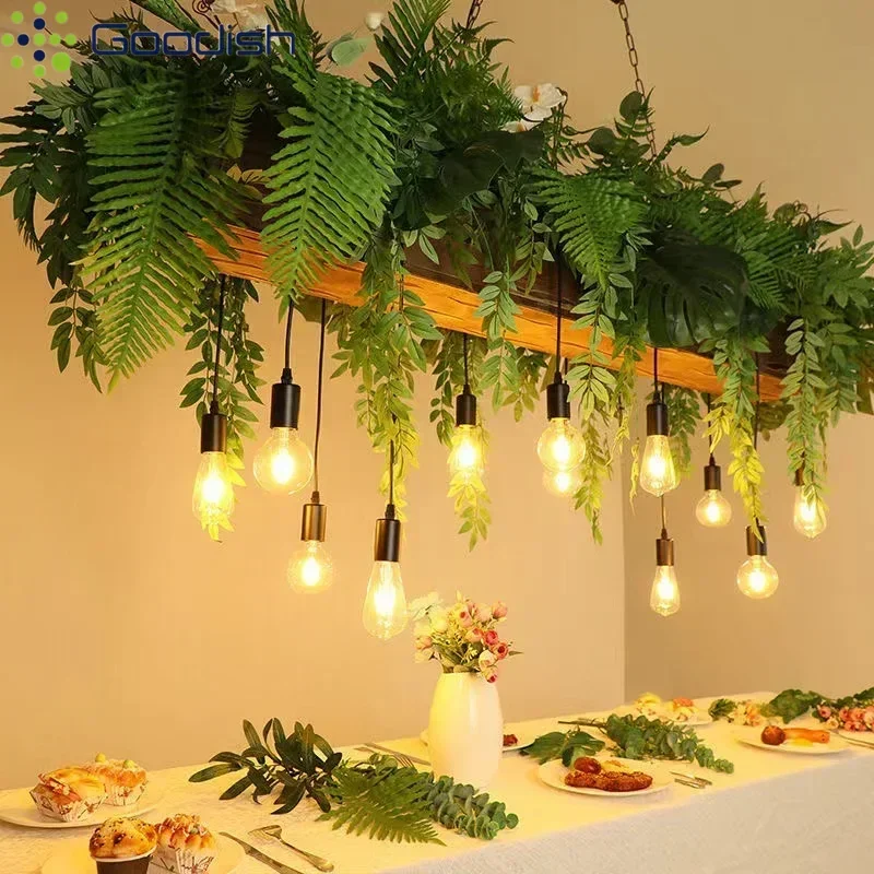Piante verdi Lampade a sospensione a LED Lampada creativa moderna per ristorante Bancone bar Cucina Soggiorno Sala da pranzo Decorazione domestica Lampadario