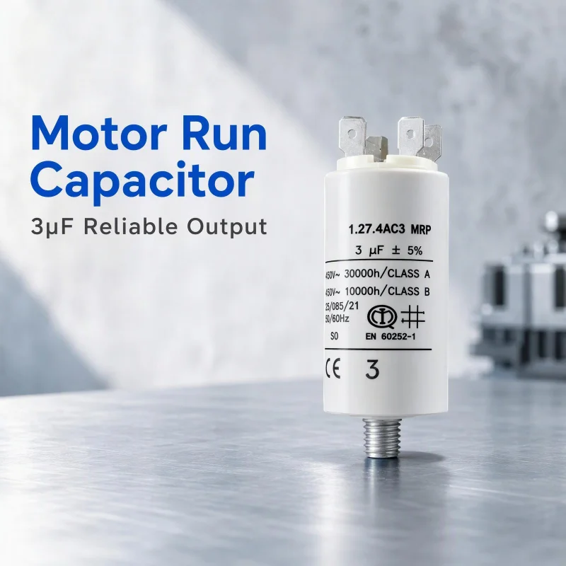 1PCS 3uF ±5% MKP Film Capacitor 1.27.4AC3 Replacement Capacitor For ABB Inverter Cooling Fan Motor Run Start Capacitor With Wire