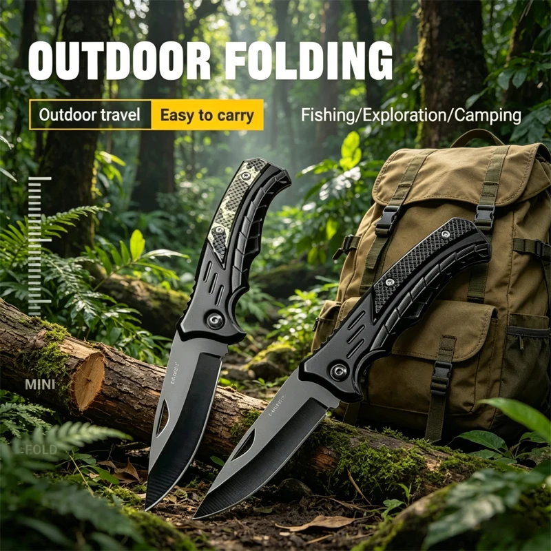 New Stainless Steel Outdoor Mini Folding Knife High Hardness Defensive Folding Knife Multi-purpose Camping Survival Knife