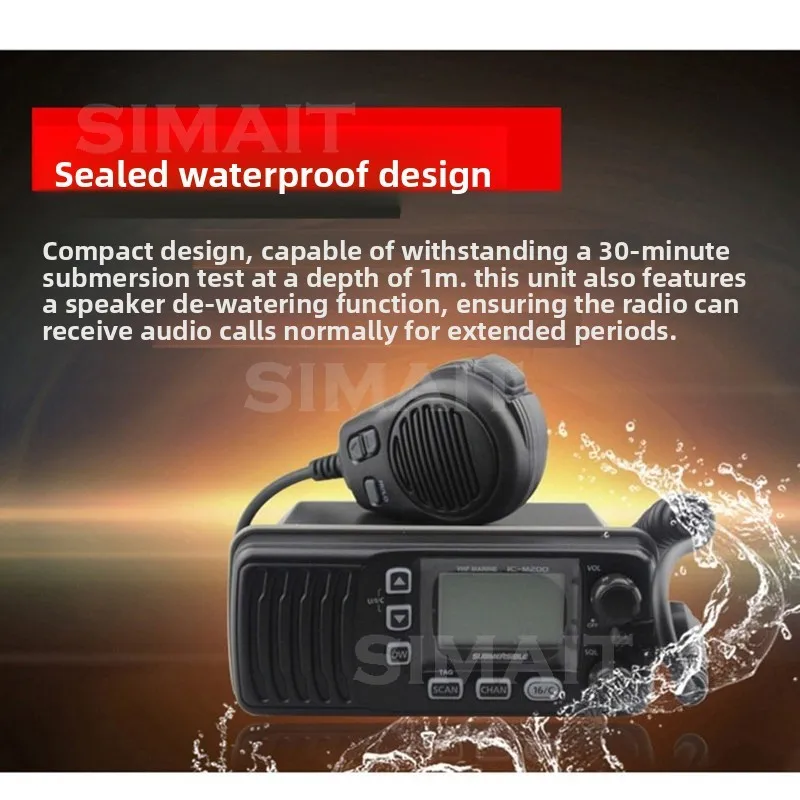 IC-M200 Mobile Radio VHF Marine Transceiver Radio Submersible Car Shipboard Ship Radio Station 25W For ICOM