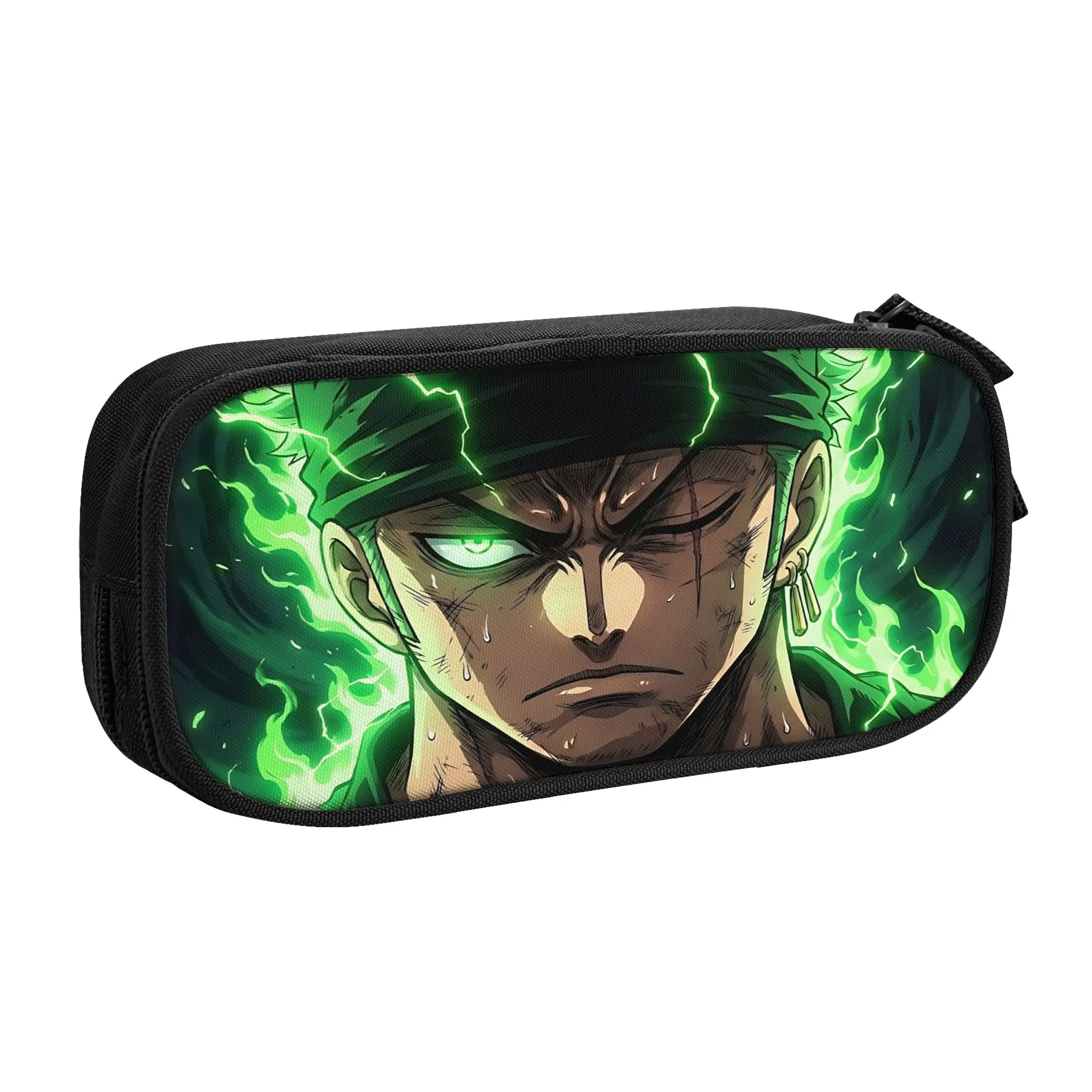 Large Capacity Bags for Child Cartoon One Piece Anime Zoro  School Pencil Bag for Boys Gilrs Kids