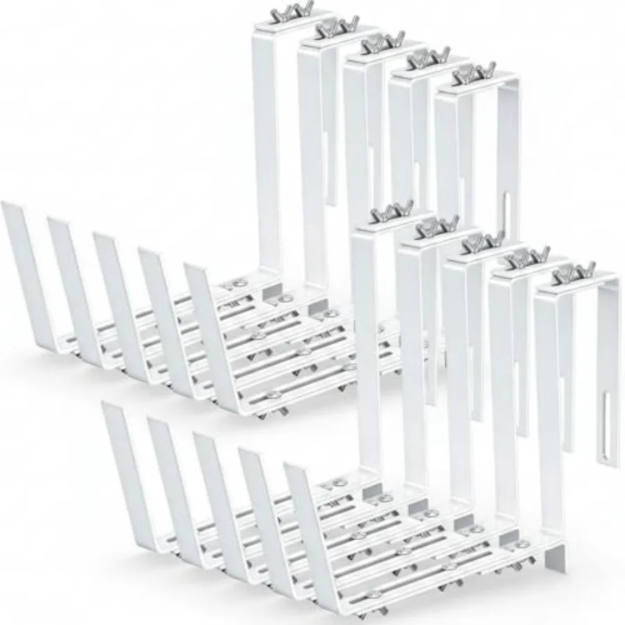 

Layhit 10 Pcs Adjustable Planter Box Brackets Universal Heavy Duty Flower Box Brackets Window Iron Railing Planter Holder for B