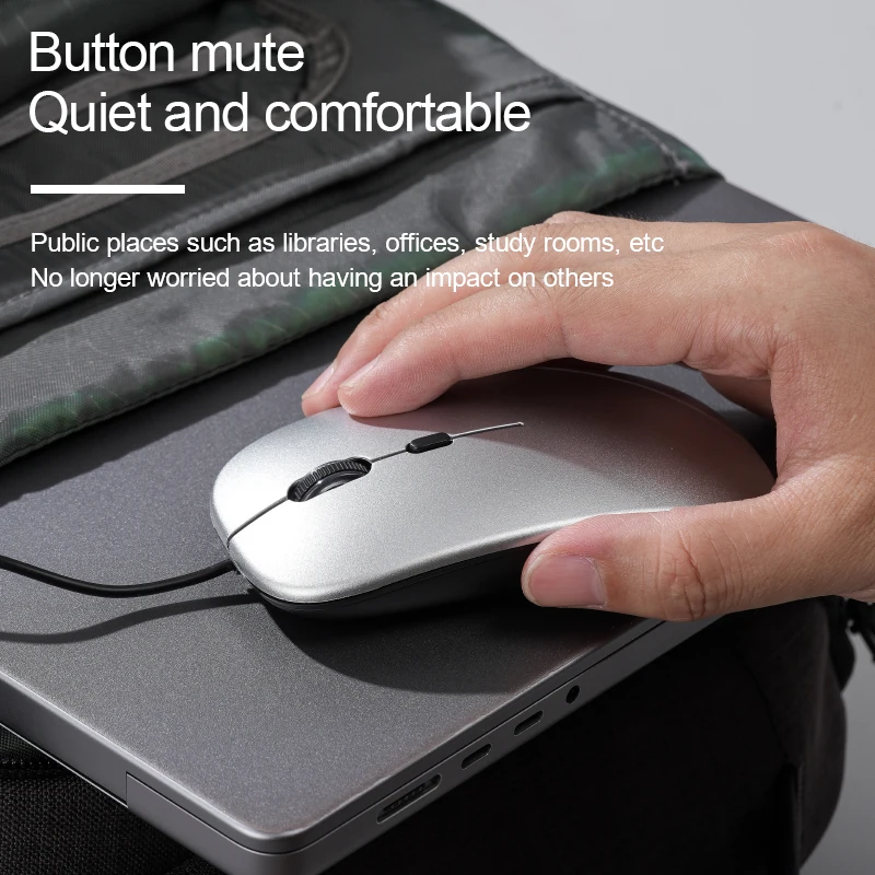 APAYADO T5 USB Wired Office Mouse Silent Mini Computer Mouse 3 DPI Settings 800 1200 1600 Plug and Play for Laptop Desktop PC view 4