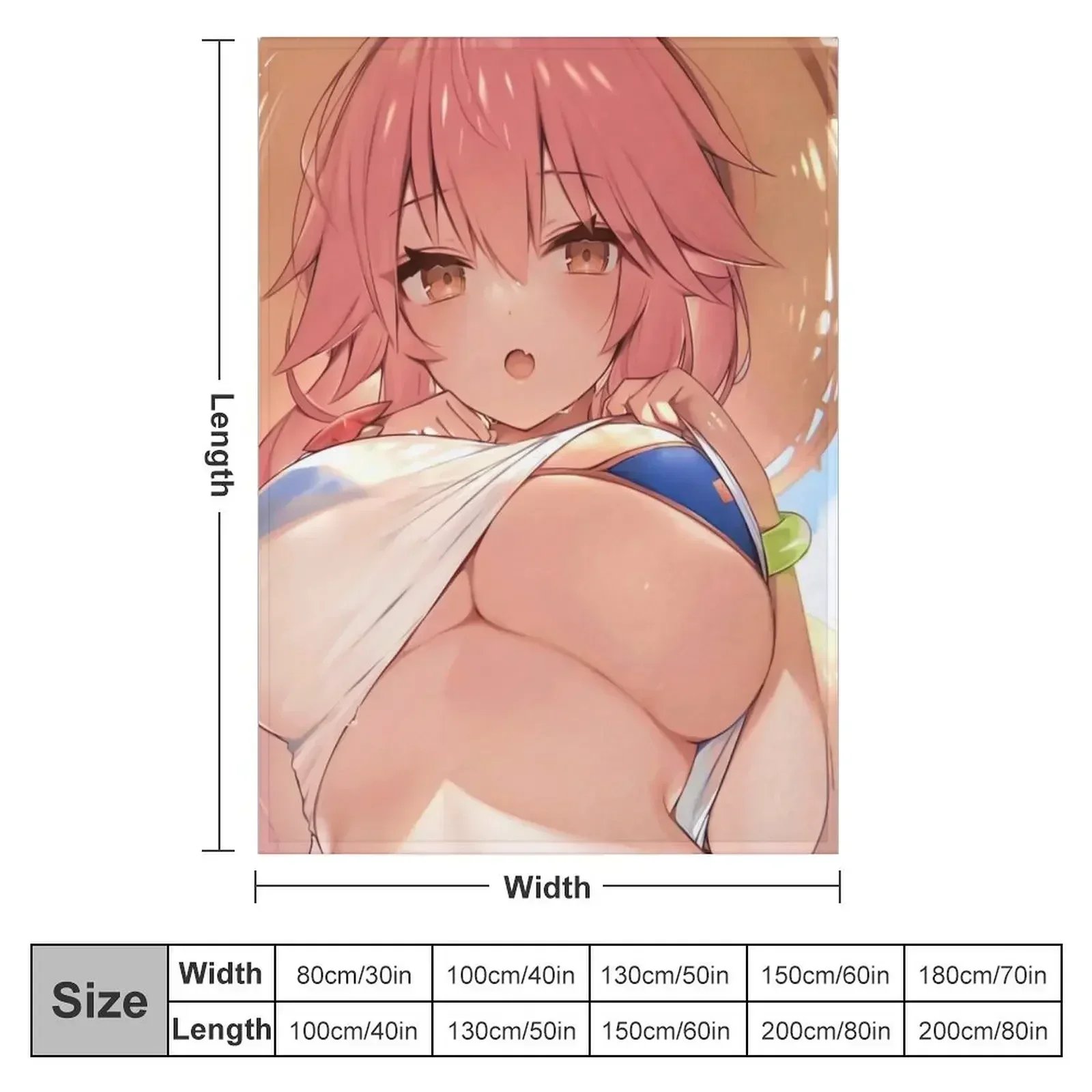 Tamamo no Mae Caster Fate Grand Order Anime Waifu Throw Blanket Luxury St blankets ands Blankets