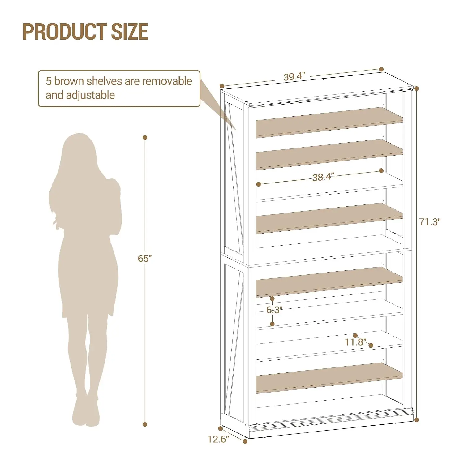 10-Tier Tall Farmhouse Shoe Storage Cabinet Organizer for Entryway Hallway, Customized