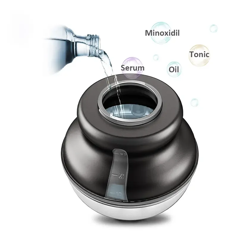 Mini Rolling Balls Comb Hair Oil Applicator Steel Plastic Handle Scalp Massage Device for Home Use Styling Hair Growth Brush