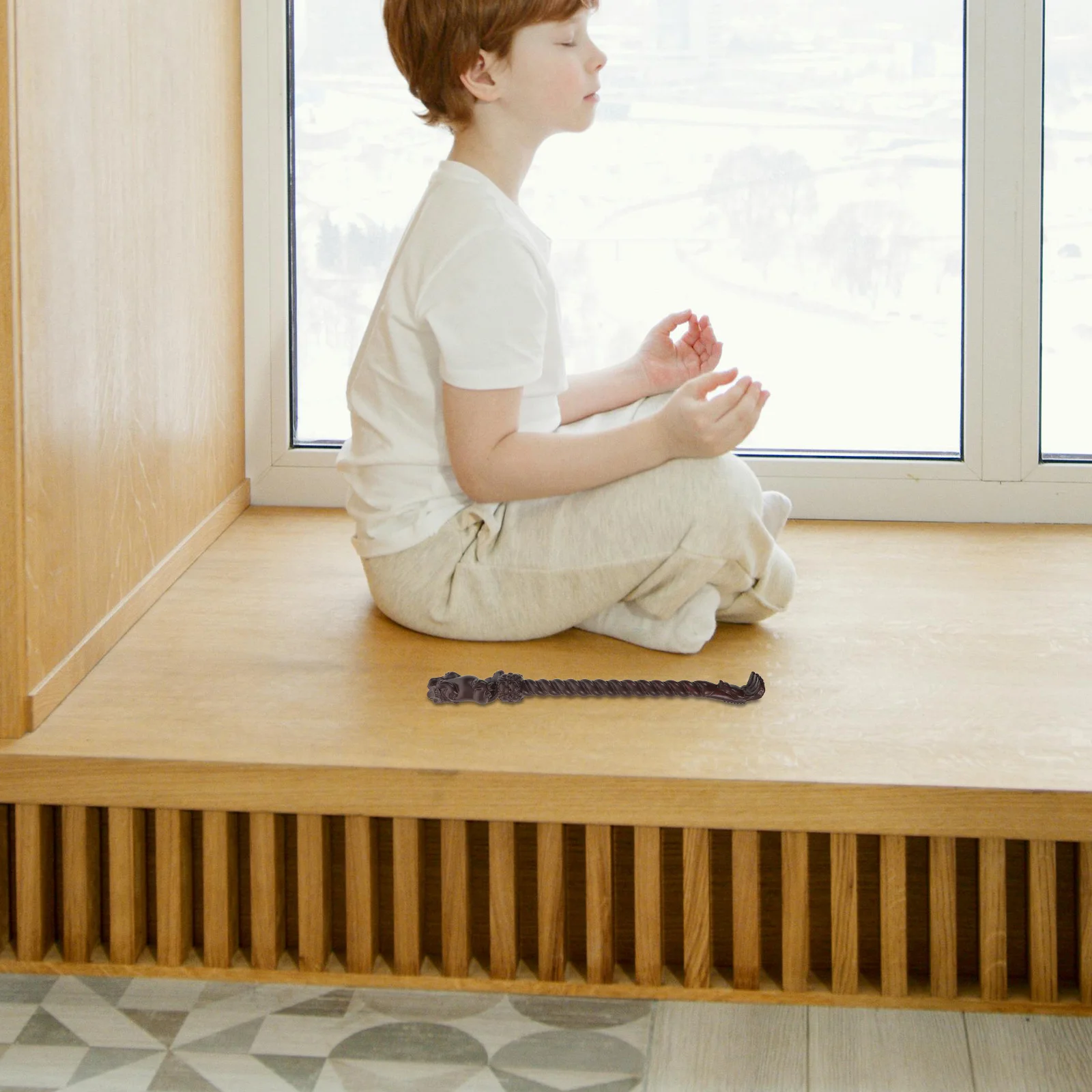 

Wooden Back Scratcher Ebony Natural Wood Long Handle Traditional Chinese Pixiu Carving Manual Back Itching Tool Relaxing Scratch