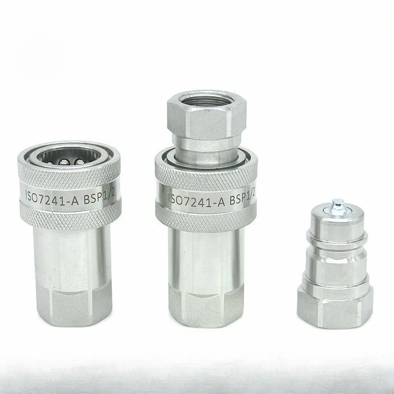 1 Set 1/8 1/4 3/8 1/2 3/4 1 M10X1 M14X1.5 carbon steel Quick Disconnect Hydraulic Couplings / Couplers Close Type Quick Coupling