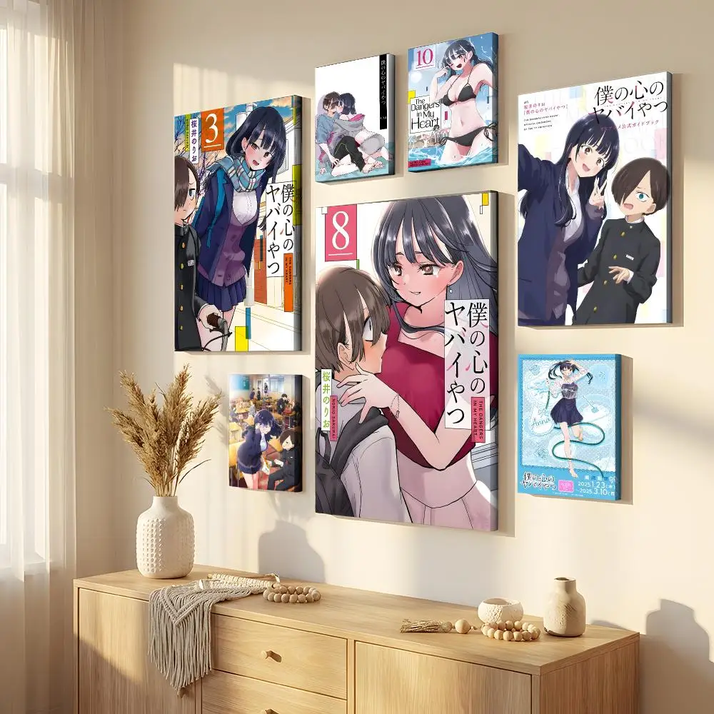 Anime: Los Peligros En Mi Corazón, Cuadro Decorativo Enmarcado, Arte De Pared En Lienzo, Marco Interior, Decoración Impermeable Para El Hogar, Para La Sala De Estar