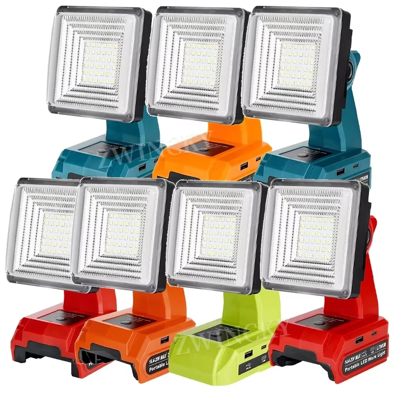 Floodlight LED Work Light for Craftsman Makita Milwaukee Dewal Bosch Black&Decker Ryobi 18V Battery for Jobsite Car Repairing