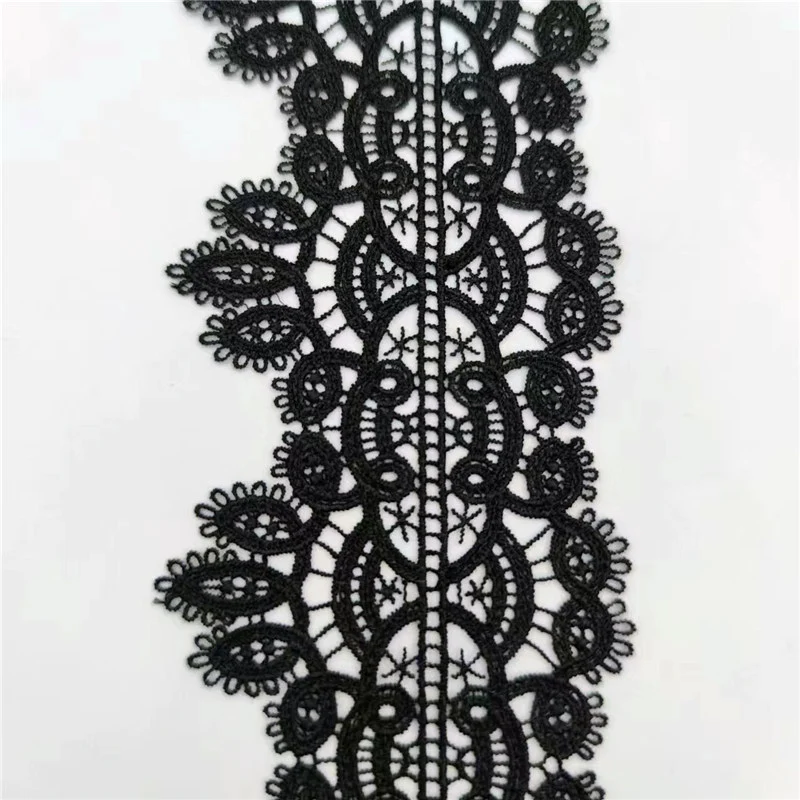 75/82mm Wide Exquisite Polyester Embroidered Flowers Lace 1 yard Material Collar Neckline Trim DIY Sewing Garment Accessories