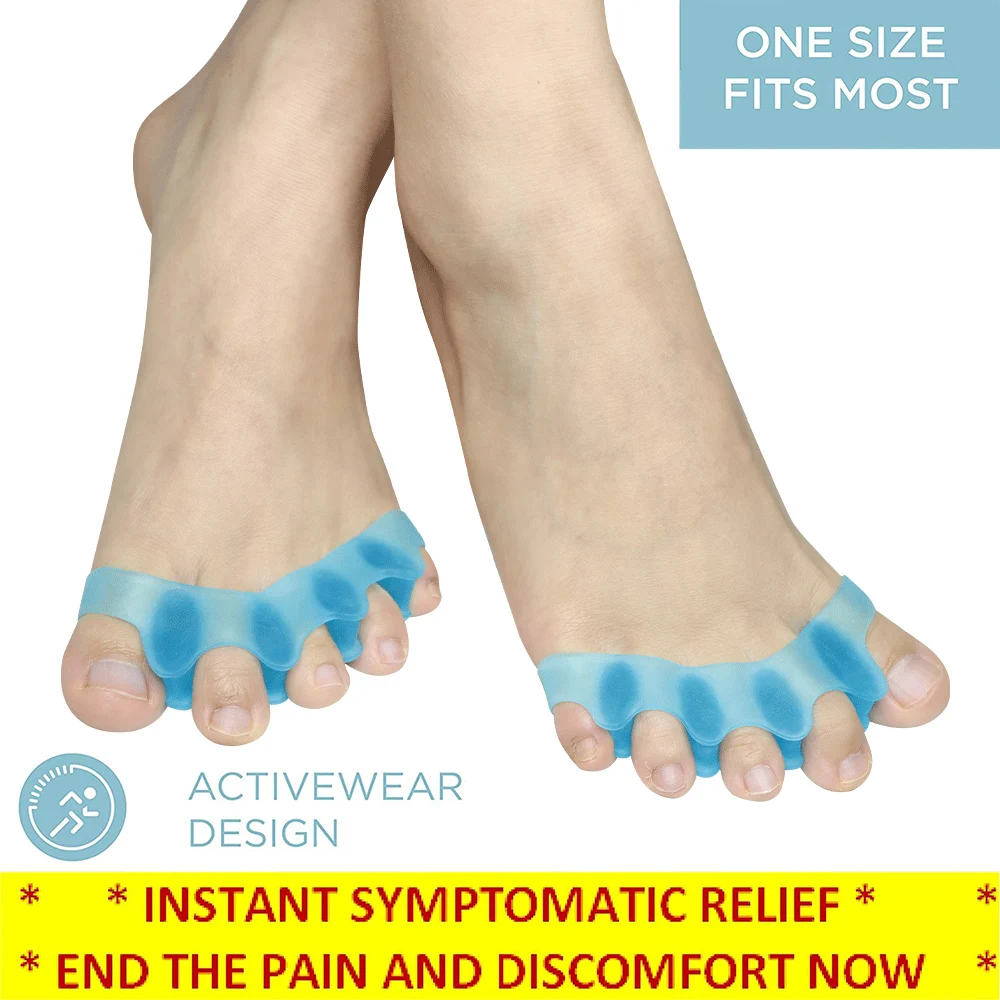 Pexmen 2/4Pcs Gel Toe Separators Restore Toes to Original Shape Toes Protector Spacers for Bunions Overlapping and Blisters