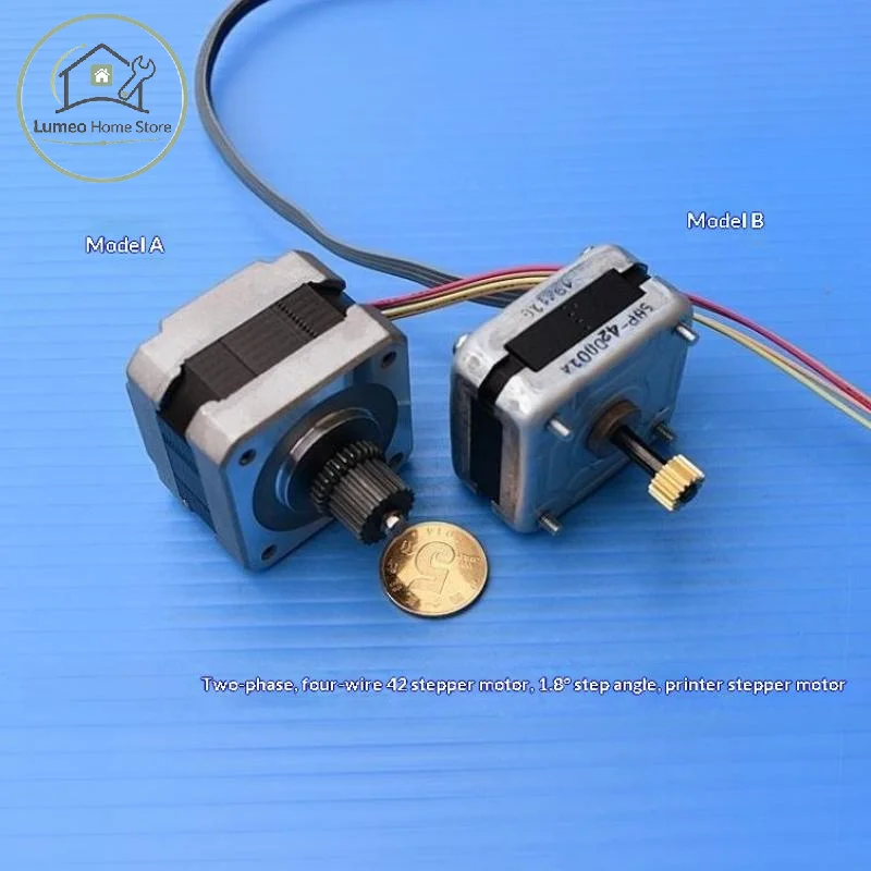 42 Stepper Motor High Precision 2 Phase 4 Wire 1.8 Degree Ball Oil Bearing Motor for Home DIY CNC Engraving Projects