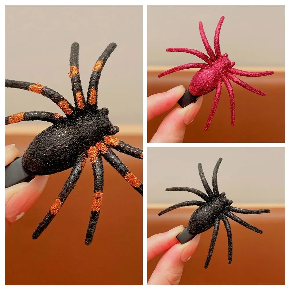 Headwear Halloween Spider Hairpin Black Cosplay Supply Spiders Hair Clip Spider Barrettes Halloween Toy Halloween Headdress