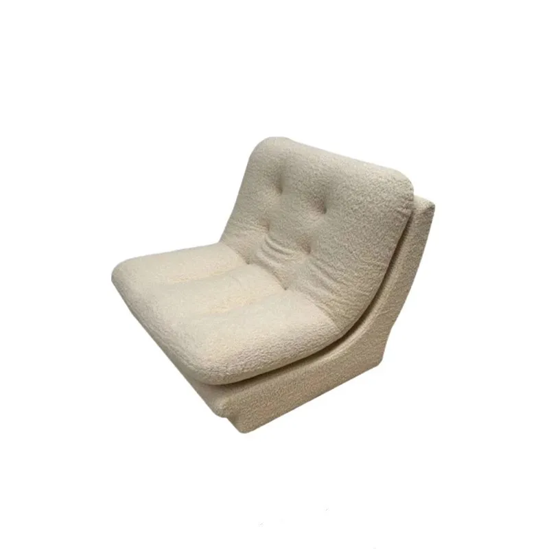 

Lamb wool single small sofa living room medieval cream wind balcony living room leisure chair