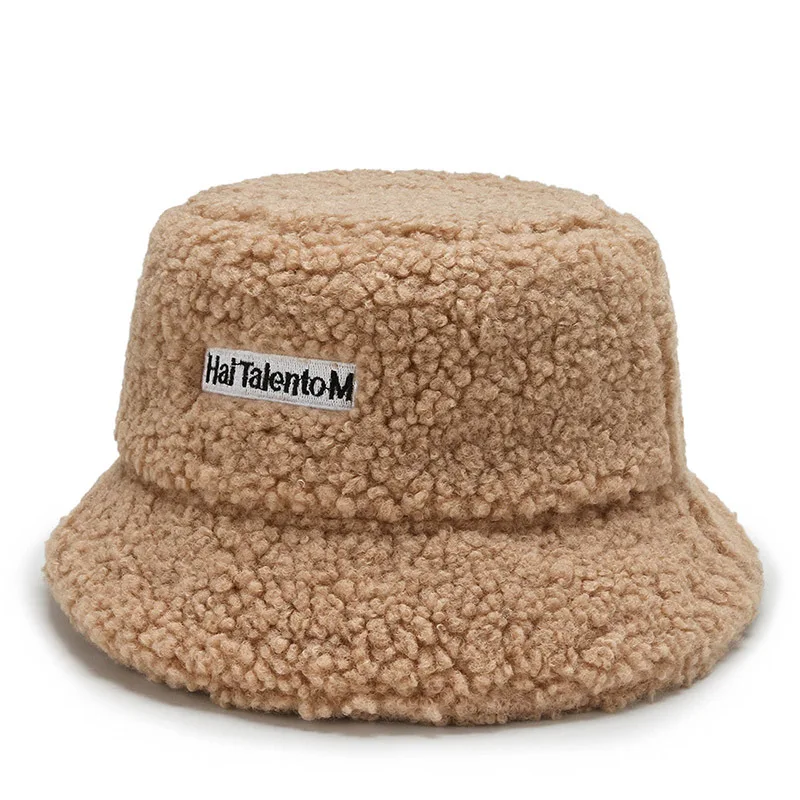 Lamb Faux Fur Bucket Hats For Women Men Winter Bob Warm Teddy Velvet Panama Fishermen Hat Outdoor Streetwear Female Hip Hop Caps