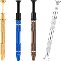 1/2/4pcs 4 Prongs Jewelry Pick Up Holder Tool Prong Tweezer Bead Catcher Grabbers with 4 Claws Piercing Tool Tattoo Piercer Tool