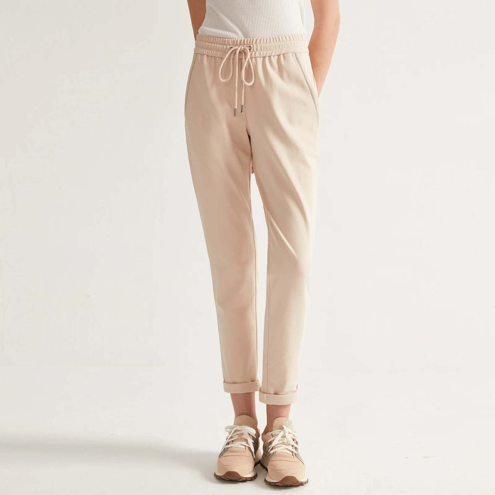 K1070W Loose Waist Clothes Exclusive Shop 100% Combed Cotton Woman Pant Women Slacks Women\'s Cotton Trousers