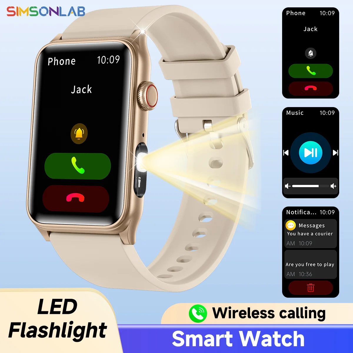 

SIMSONLAB New Smartwatch G50 Heart Rate Blood Pressure Sleep Monitor Sports Bluetooth Call Waterproof Android/iOS Man Woman Gift