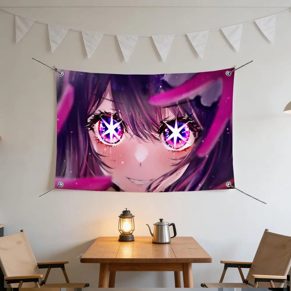 Anime O-Oshi N-No K-Ko A-Anime Flags Anti Wrinkle Waterproof Cozy Home Flag for Indoor & Outdoor Home Decor