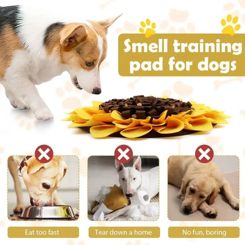 Sonnenblumen-Hundespielzeug Schnüffelmatte Interaktives Futtersuchspielzeug Anti-Verschlucken Slow Feeder Pad für Hunde und Katzen Geruchstraining Haustier-Puzzle-Spielzeug – Detail 6